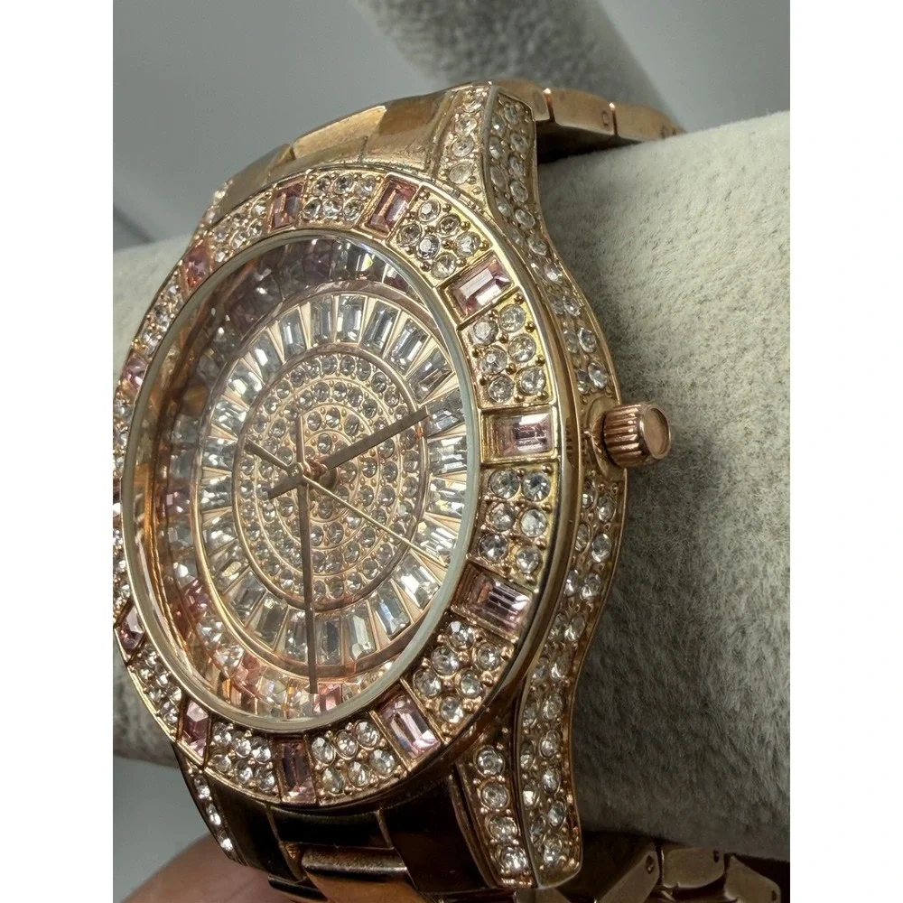 Victoria Wieck B9825 Rose Gold New‎ Battery Ladies Pave Watch 38MM 6.5